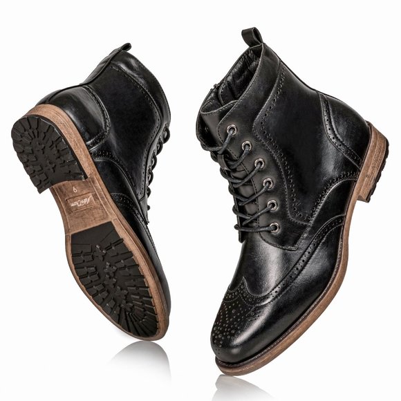 Black Men\'s Lace Up Wing Tip Dress Oxford Fashion Casual Boot main image 5